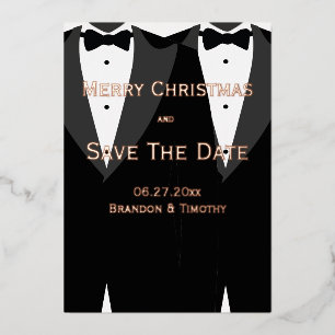 kerstcadeau Bespaar de datum waarop Roos Gold Foil Folie Uitnodiging