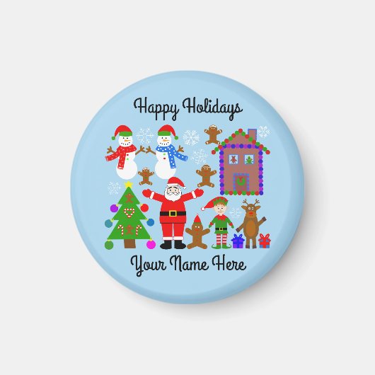 kerstcadeau bij 2-ronde magneet (Voorkant)