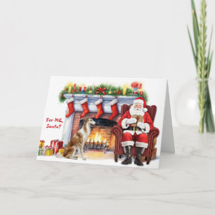 Kerstcadeau Borzoi Hound Dog Kerstmis Feestdagen Kaart