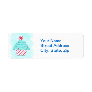 kerstcadeau Cupcake Aangepast adres kiezen Etiket