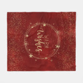 Kerstcadeau Deken Warme wensen Rood (Voorkant (Horizontaal))