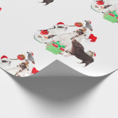 KERSTCADEAU DIEREN IN Santa Wrapping Papier (Hoek)