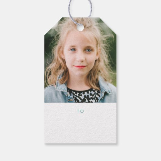 Kerstcadeau-etiket met visgraatmotief en foto - Te Cadeaulabel (Achterkant)