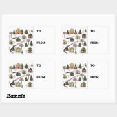 Kerstcadeau-etiketjes Rechthoekige Sticker (Vel)