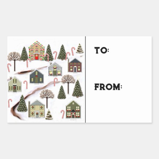 Kerstcadeau-etiketjes Rechthoekige Sticker (Voorkant)