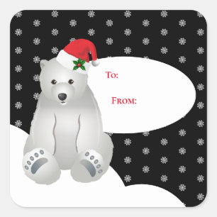 Kerstcadeau-etiketstickers Vierkante Sticker