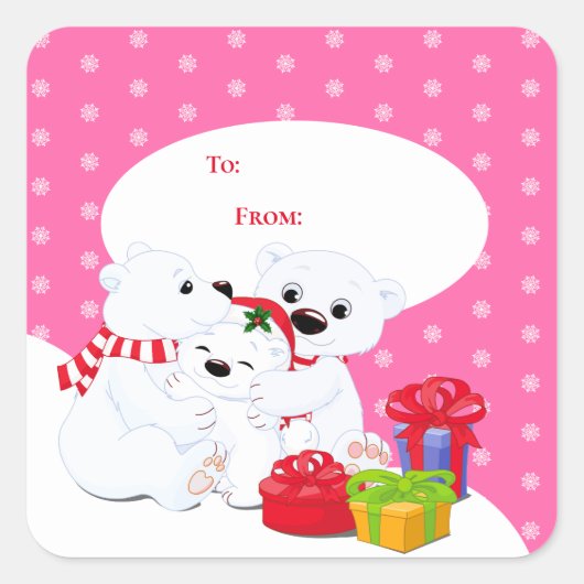 Kerstcadeau-etiketstickers Vierkante Sticker (Voorkant)