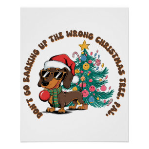 Kerstcadeau ga niet blaffen perfect poster