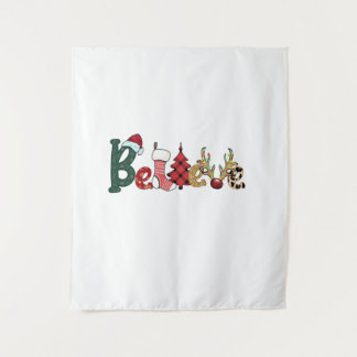 Kerstcadeau gelooft in familie wandkleed