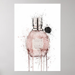 Kerstcadeau Geurflacon 'Pink Mauve' Poster