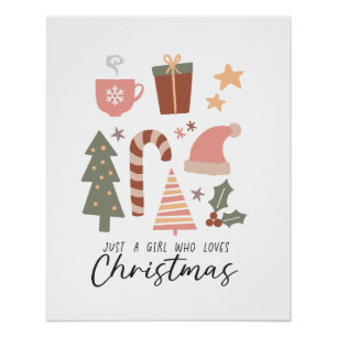 Kerstcadeau Gewoon Een Meisje Dat Van Kerst Mis Li Perfect Poster
