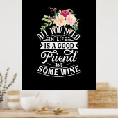 Kerstcadeau | Goede vriend en wijn Poster (Keuken)