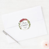 Kerstcadeau groene rode kransstickers ronde sticker (Envelop)