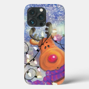 Kerstcadeau Happy Reindeer iPhone 13 Pro Hoesje