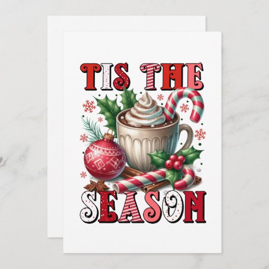 Kerstcadeau Het Is Het Seizoen Hete Chocolade Feestdagenkaart (Voorkant / Achterkant)