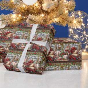 Kerstcadeau honkbal cadeaupapier