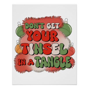 Kerstcadeau in een kluwen perfect poster