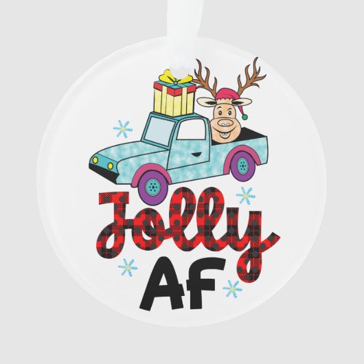 kerstcadeau Jolly Af Ornament (voorkant)