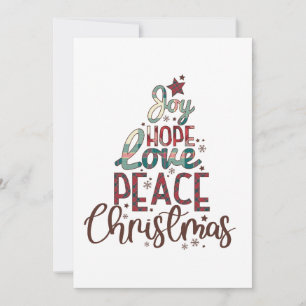 Kerstcadeau Joy Love Peace Christmas Kaart