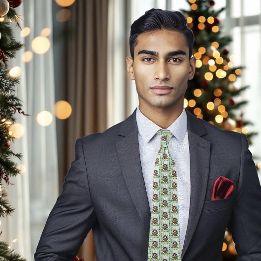 Kerstcadeau Kat Groen Grappig Stropdas