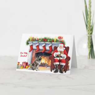 Kerstcadeau Keeshond hond Kerstmis Feestdagen Kaart