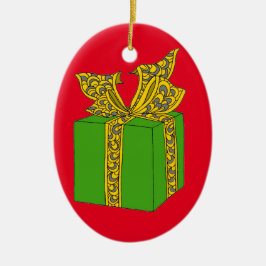 kerstcadeau keramisch ornament