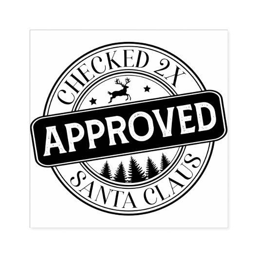 Kerstcadeau Kerstman Twee keer controleren Rubberstempel (Afrduk)