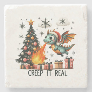 Kerstcadeau Kruip het echt Stenen Onderzetter