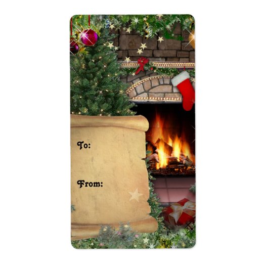 kerstcadeau-Label Etiket (Voorkant)