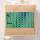 kerstcadeau Label Etiket groen/blauw boomontwerp (Insitu)