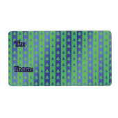 kerstcadeau Label Etiket groen/blauw boomontwerp (Voorkant)