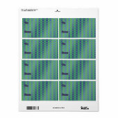 kerstcadeau Label Etiket groen/blauw boomontwerp (Full Sheet)
