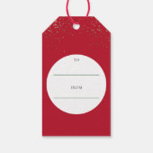 Kerstcadeau Label Gold Glitter Calligrafie Rood Cadeaulabel (Achterkant)