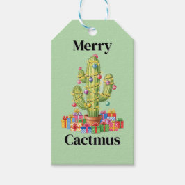 Kerstcadeau Label - Merry Cactmus Cadeaulabel