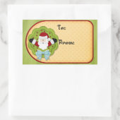 kerstcadeau-label rechthoekige sticker (Tas)
