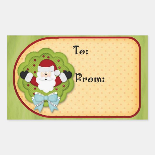 kerstcadeau-label rechthoekige sticker (Voorkant)