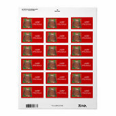 kerstcadeau label rood (Full Sheet)