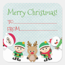 kerstcadeau label sticker