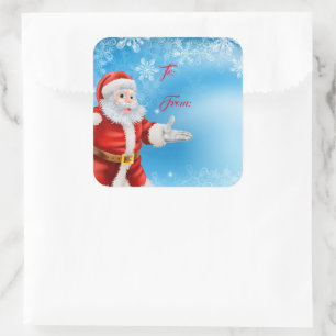 Kerstcadeau Label Sticker-Santa
