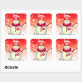Kerstcadeau Label Sticker-Snowman (Vel)