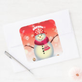 Kerstcadeau Label Sticker-Snowman (Envelop)