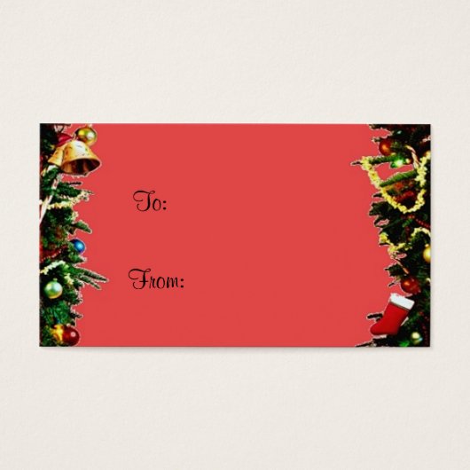 kerstcadeau-Label Visitekaartje (Voorkant)