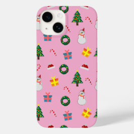 Kerstcadeau – Leuke Kerstpatroon met Sneeuwman Case-Mate iPhone 14 Hoesje