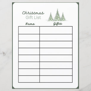 Kerstcadeau Lijst Planner Pagina