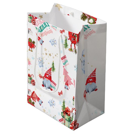 kerstcadeau medium cadeauzakje (Voorkant Gekanteld)