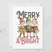 Kerstcadeau Merry and Bright Kaart (Voorkant)