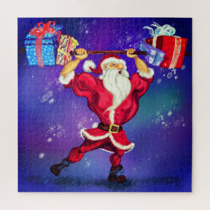 kerstcadeau met cadeaus voor de kerstman met cadea legpuzzel