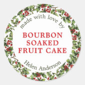 Kerstcadeau met hulstlijst ronde sticker (Voorkant)