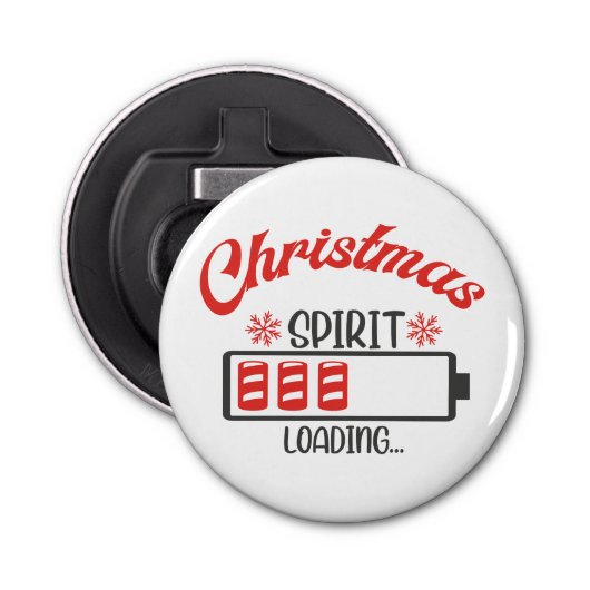 kerstcadeau met lade Funny Holiday Button Flesopener (Voorkant)