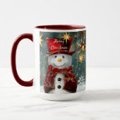 Kerstcadeau Mok Cute Snowman Naam toevoegen (Links)
